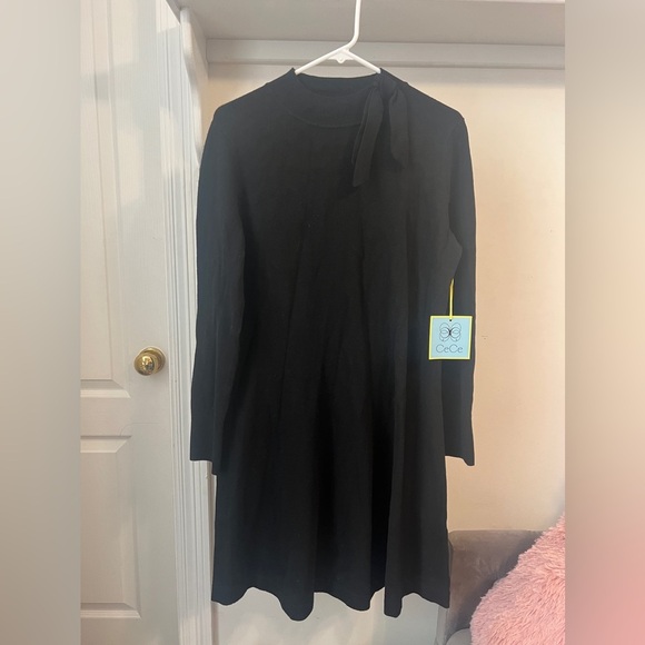 FINAL PRICE NWT CeCe Black Long Sleeve Dress - Picture 2 of 8